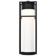 NUVO Lighting 62-1613 Ledges, 10W LED, Large Wall Lantern, Matte Black with White Opal Glass