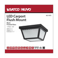 NUVO Lighting 62-1572 12W, 9in, LED Carport Flush Mount Fixture, 3000K, Dimmable, Black Finish with Frosted Glass