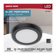 NUVO Lighting 62-1901 Blink Performer, 8W LED, 5in Round Fixture, Black Finish, 5 CCT Selectable