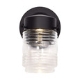 NUVO Lighting 62-1573 8W, 1-Light, Porch, Wall, Mason Jar Fixture, 3000K, Black Finish with Clear Glass