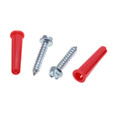 Metallics WAKJ15D Anchors 1/4 Red Plas Wall Ancr Kit, 12 (Jar 100)