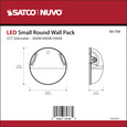 NUVO Lighting NUV-65-750 LED Small Round Wall Pack - 20W - CCT Selectable - Bypassable Photocell - 120-277 Volt - Black Finish