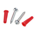Metallics WAKJ15QD Anchor 1/4" Light Duty Red Wall Anchor Jar w/ 12 x 1-1/4 Quadrive 5/16 Hex Head Screw USA