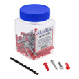 Metallics WAKJ15QD Anchor 1/4" Light Duty Red Wall Anchor Jar w/ 12 x 1-1/4 Quadrive 5/16 Hex Head Screw USA