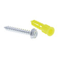 Metallics WAK18T Anchor 3/16 Yel Plas Wall Ancr Kit, 6 x 1 PN 3D TS USA St-Zn USA SCREW ONLY