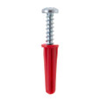 Metallics WAK14Q Anchor 1/4 Red Plas Wall Ancr Kit, 10 x 1 HWH SHARP POINT TS St-Zn
