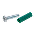 Metallics WAKJ8T Anchor 1/4" Light Duty Green Collarless Vinyl Wall Anchor Jar w/ 10 x 1 Pan Head Tri-Drive Screw w/ # 2 Square Bit USA SCREW ONLY