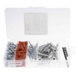 Metallics WAKZ14 WAK14 AND ZSA1K COMBO KIT - 1/4 red plas wall ancr kit with 10x1 pn hd TS and 8x1-1/4 S-Dr Wall ancr kit zinc