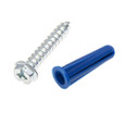 Metallics WAK15QDB Anchor 1/4" Light Duty Blue Wall Anchor Kit w/ 12 x 1-1/4 Quadrive 5/16 Hex Head Screw USA SCREW ONLY