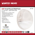 NUVO Lighting NUV-65-752 LED Small Round Wall Pack - 20W - CCT Selectable - Bypassable Photocell - 120-277 Volt - White Finish