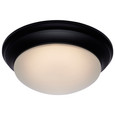 NUVO Lighting 62-689 25W, Flush Mount Twist & Lock Fixture, LED, 14in, Matte Black Finish, Frosted Glass