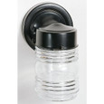 NUVO Lighting NUV-SF77-119B 1 Light - 6" - Porch - Wall - Mason Jar w/Clear Glass - Black Finish