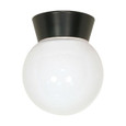 NUVO Lighting NUV-SF77-153 1 Light - 8" - Utility - Ceiling Mount - With White Glass Globe - Bronzotic Finish