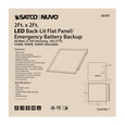 NUVO Lighting 65-575 LED Emergency Backlit Flat Panel, 40W, 2ft x 2ft, Selectable CCT, 100-277V