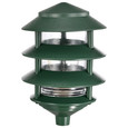 NUVO Lighting SF77-324 Pagoda Garden Fixture, Small Hood, 1-Light, 3 Tier, Green Finish