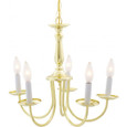 NUVO Lighting NUV-SF76-280 5 Light - 18" - Chandelier - with Candlesticks - Polished Brass Finish