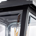 NUVO Lighting SF77-896 1-Light, 17in Coach Lantern with Finial, Beveled Acrylic Panels, Black Finish