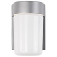 NUVO Lighting SF77-136 1-Light, 8in, Utility, Wall Mount, With White Glass Cylinder, Satin Aluminum Finish