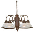 NUVO Lighting NUV-SF76-694 5 Light - 22" - Chandelier - With Frosted Ribbed Shades - Old Bronze Finish