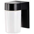 NUVO Lighting SF77-137 1-Light, 8in, Utility, Wall Mount, With White Glass Cylinder, Black Finish