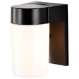 NUVO Lighting SF77-137 1-Light, 8in, Utility, Wall Mount, With White Glass Cylinder, Black Finish