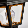 NUVO Lighting SF77-898 1-Light, 13in Coach Post Top Lantern with Finial, Beveled Acrylic Panels, Black Finish