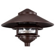NUVO Lighting SF76-635 Pagoda Garden Fixture, Large 10in Hood, 1-Light, 2 Louver, Old Bronze Finish