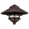 NUVO Lighting SF76-635 Pagoda Garden Fixture, Large 10in Hood, 1-Light, 2 Louver, Old Bronze Finish