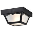 NUVO Lighting SF77-863 1-Light, 8in, Carport Flush Mount, With Frosted Acrylic Panels, Black Finish