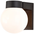 NUVO Lighting SF77-140 1-Light, 8in, Utility, Wall Mount, With White Glass Globe, Black Finish