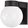 NUVO Lighting SF77-140 1-Light, 8in, Utility, Wall Mount, With White Glass Globe, Black Finish