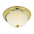 NUVO Lighting NUV-SF76-124 2 Light - 11" Flush with Frosted Melon Glass - Polished Brass Finish