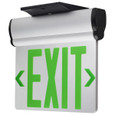 Satco Lighting SAT-67-110 Green (Mirror) Edge Lit LED Exit Sign, 90min Ni-Cad backup, 120/277V, Dual Face, Top/Back/End Mount