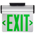 Satco Lighting SAT-67-110 Green (Mirror) Edge Lit LED Exit Sign, 90min Ni-Cad backup, 120/277V, Dual Face, Top/Back/End Mount