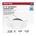 Satco Lighting SAT-S11644 12.5 Watt LED Downlight Retrofit - 5-6" - 4000K - 120 Volts - Dimmable - White Finish