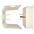 NUVO Lighting SF77-991 4-Light, 24in Vanity with White U Channel Glass with Convenience Outlet, White Finish