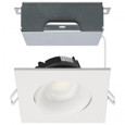Satco Lighting SAT-S11627R1 12 Watt LED Direct Wire Downlight - Gimbaled - 3.5 Inch - CCT Selectable - Square - Remote Driver - White Finish - 840 Lumens - 120 Volt