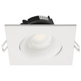 Satco Lighting SAT-S11627R1 12 Watt LED Direct Wire Downlight - Gimbaled - 3.5 Inch - CCT Selectable - Square - Remote Driver - White Finish - 840 Lumens - 120 Volt