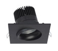 SATCO Lighting S11628 12W LED Direct Wire Downlight, Gimbaled, 3.5in, 3000K, 120V, Dimmable, Square, Remote Driver, Black