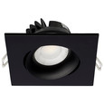 Satco Lighting SAT-S11628R1 12 Watt LED Direct Wire Downlight - Gimbaled - 3.5 Inch - CCT Selectable - Square - Remote Driver - Black Finish - 840 Lumens - 120 Volt