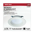 Satco Lighting SAT-S11800R1 6.7 Watt LED Downlight Retrofit - 4 Inches - CCT Selectable - Round - White Finish - 120 Volt