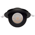 Satco Lighting SAT-S11842 9 Watt - CCT Selectable - LED Direct Wire Downlight - Gimbaled - 4 Inch Round - Remote Driver - Black