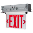 Satco Lighting SAT-67-117 Red (Mirror) Edge Lit LED Exit Sign - 3.14 Watt - Dual Face - 120/277 Volts - Silver Finish