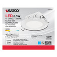 Satco Lighting SAT-S39056 8.5 watt LED Direct Wire Downlight - Edge-lit - 4 inch - 3000K - 120 volt - Dimmable