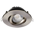 Satco Lighting SAT-S11620R1 12 Watt LED Direct Wire Downlight - Gimbaled - 4 Inch - CCT Selectable - Round - Remote Driver - Brushed Nickel Finish - 850 Lumens - 120 Volt