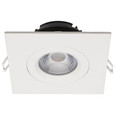Satco Lighting SAT-S11621R1 12 Watt LED Direct Wire Downlight - Gimbaled - 4 Inch - CCT Selectable - Square - Remote Driver - White Finish - 850 Lumens - 120 Volt