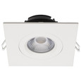 SATCO Lighting S11621R1 12W LED Direct Wire Downlight, Gimbaled, 4in, CCT Selectable, Square, Remote Driver, 850 Lumens, 120V