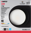 Satco Lighting SAT-S11832 7 Watt - LED Downlight Retrofit - 4 Inch - CCT Selectable - 120 volts - Dimmable - Black Finish