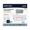 Satco Lighting SAT-S11563 12 Watt - LED Direct Wire - Low Profile Downlight - 6 Inch Square - Starfish IOT - Tunable White and RGB - 120 Volt - 90 CRI - White Finish