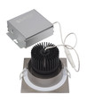 SATCO Lighting S11635 12W LED Direct Wire Downlight, 3.5in, 3000K, 120V, Dimmable, Square, Remote Driver, Brushed Nickel